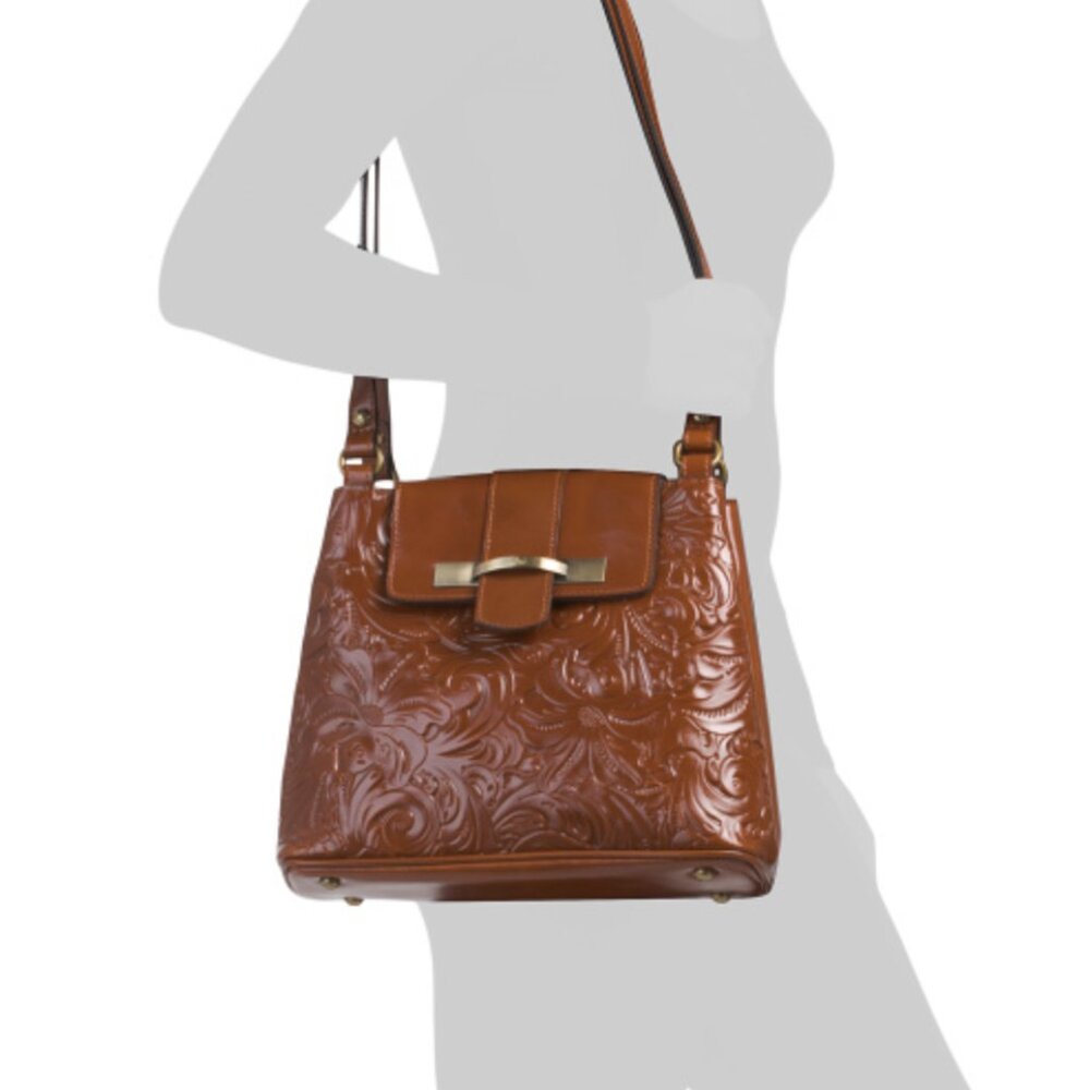 Patricia Nash Larone Leather Tooled Shoulder Handbag Florence